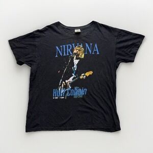 Nirvana Kurt Cobain Memorial Bootleg Back Blue Keya Tag L Rock Distressed Grunge